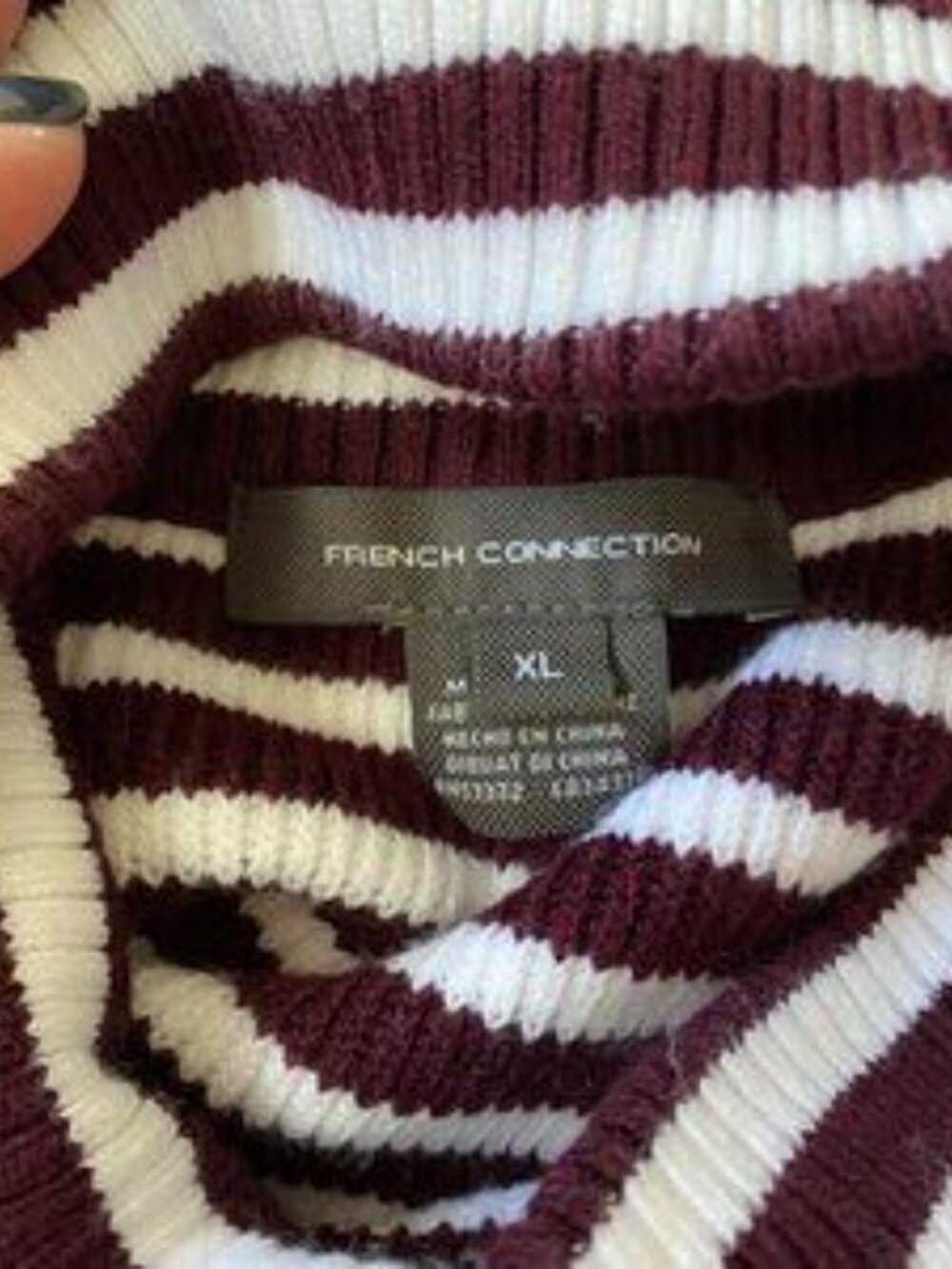 french Connection BNWT Cowl Stripe Ribbed Sweater - Picture 12 of 12
